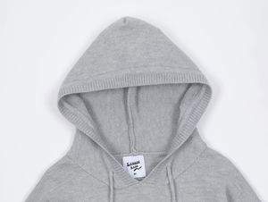 Pull tricoté d'hiver lourd de haute qualité pour hommes Sweat à capuche vierge personnalisé avec coupe ample et motif solide - Product Image 3