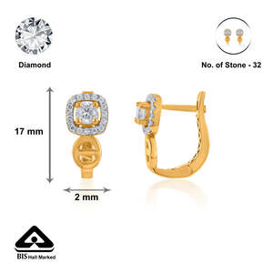Aros y Pendientes Geométricos Vistara Crest con Baño de Rodio y Detalles de Perlas, Diamantes y Circonitas en Oro Rosa - Product Image 6