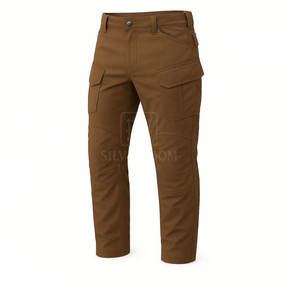 Pantalones cargo de algodón para hombre 280GSM Multi bolsillo último estilo ropa de trabajo pantalones lavados con logotipo personalizado pantalones de hombre - Product Image 6