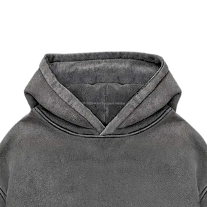 Custom Polyester/Cotton Oem Service Acid Washed <b>Distressed</b> Winter Hoodies Best Fashionable Men Fleece Regular Fit Crop <b>Top</b> - Product Image 5