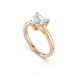 Anillo Solitario con Corazón Grande de 2.00 Ct. Diamante Cultivado en Laboratorio con Calidad EF/VS-VVS en Color Oro Rosa - Product Image 4