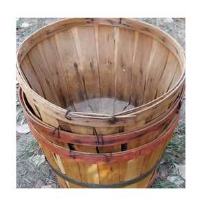 Panier de crabe rond en bois avec couvercle caisse de boisseau de crabe pour le stockage pour le stockage des crabes de haute qualité et à bon prix - Product Image 1