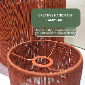 ชุดโคมไฟสีแดงทำด้วยมือ2ชิ้นการออกแบบที่กำหนดเองของตกแต่งบ้านจี้ห้อยเพดานบ้านการทอผ้าผักตบชวาแบบดั้งเดิมที่ทันสมัย - Product Image 6