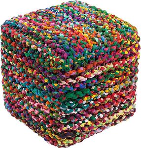 Otomanos y pufs móviles de algodón hechos a mano de estilo tradicional decoración del hogar para boda - Product Image 1