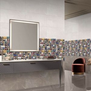 300x600 Rectified White Gloss Porcelain Wall Tile Modern Design Large-<b>Scale</b> Commercial Interior Use - Product Image 1