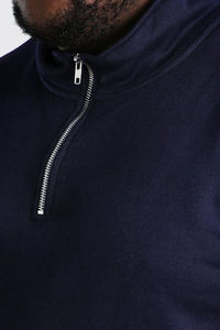 Logotipo personalizado Boxy fit Sweatsuits Conjuntos unisex en blanco 100% algodón 400gsm French Terry Navy Zip up Sudadera con capucha y chándales - Product Image 5