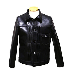 Negro Color sólido Producto popular Mejor calidad Exterior Casual Moda Desgaste Hombres Invierno Cálido Chaquetas de cuero para hombres - Product Image 2