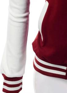 Men's Custom Varsity Jacket Red Black Heat Transfer Print Casual Autumn Wear Polyester Material - Product Image 5