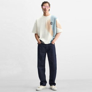 Personalizado de gran tamaño gota hombro pesado algodón orgánico impreso camisetas fabricante Boxy recortada camiseta para hombres - Product Image 3