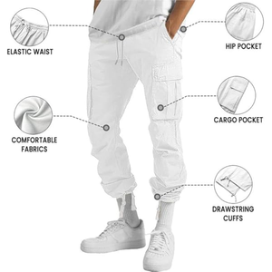 <b>Men's</b> Multi-Pocket Breathable 100% Cotton Drawstring Closure Cargo Pants <b>Overalls</b> Spring Autumn Made Bangladesh Direct Factory - Product Image 6