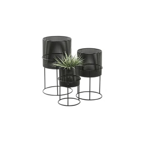 Jardinière en métal doré de forme ronde avec support amovible en métal doré pour la maison salon intérieur balcon jardin décor jardinière en métal - Product Image 3