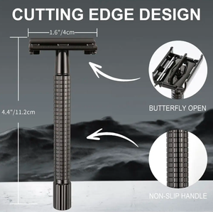 Rasoir de sécurité à double tranchant à peigne ouvert Rasoir à double lame pour le rasage du corps et du bikini en métal durable par ANAAIF - Product Image 6