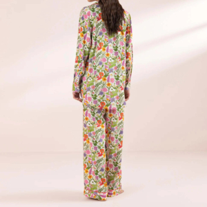 Ensemble de pyjama en polyester/coton 2 pièces pour femmes, décontracté, pour la nuit, à porter à la maison, respirant, solide, vente chaude, prix d'usine - Product Image 3