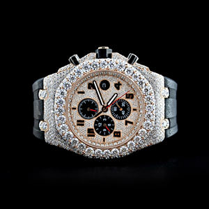 Montre Moissanite en acier inoxydable la plus vendue VVS Clarté Diamant Clouté Design glacé Verre Logo personnalisé disponible Prix de gros - Product Image 1