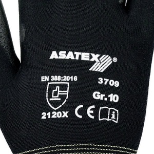 ถุงมือนิรภัย ไซส์ 9 สีดำ โพลีเอไมด์ พร้อมโพลียูรีเทนเนื้อนุ่ม ASATEX-แพ็ค 12 ชิ้น - Product Image 4