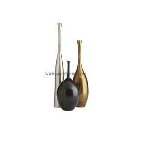 Fabuleux Design Table Top Vase À Fleurs Haute Qualité Argent Noir et Or Poli Vases À Fleurs En Métal pour Accessoires De Table - Product Image 1