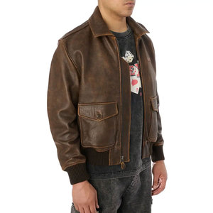 Veste en cuir pour hommes d'hiver de style décontracté grande taille Vestes pour hommes vente en gros personnalisée au prix d'usine - Product Image 6