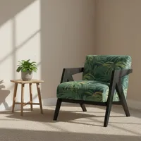 Fauteuil d'appoint en tissu personnalisé avec structure en bois massif, chaise de loisirs moderne pour salon, OEM ODM disponible