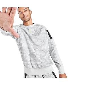 Nike ชุดกีฬา Air Max Camo เสื้อสเวตเตอร์คอกลมสำหรับผู้ชายสี: เทา/ขาว100% ของแท้ - Product Image 3