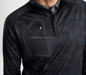 High Quality Casual Hoodies Custom Logo Men Fleece Sweatshirt Quarter 14 Half Zip up High Neck Golf Pullover Hoodies - Product Image 5