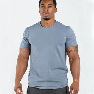 Cómodas camisetas de gimnasio de poliéster atléticas personalizadas para hombre, ropa de entrenamiento deportivo suave transpirable, venta al por mayor de talla grande - Product Image 4