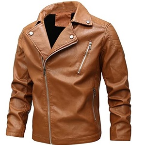 Nuevo estilo Casual hombres chaquetas de cuero genuino piel de oveja vaquero ropa de invierno transpirable Slim Fit hombres cremallera chaquetas de cuero - Product Image 6