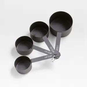 Premium Best Quality Measuring Cups Fours Pieces Black matte Steel Measuring Tea Coffee Milk Cups For Measuring