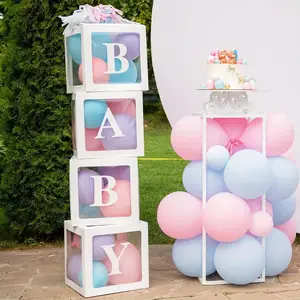 Transparent White Letter Baby Love Balloon Box Party Decoration Supplies Event Scene Arrangement Holiday Festival Party Decor