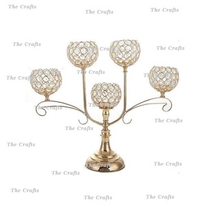 Metal And Crystal <b>Candelabra</b> With Exclusive Quality Customized Size And Shape <b>Candelabra</b> For Party Use - Product Image 1
