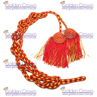 Cincture liturgique rouge pour prêtre, avec pompon en rayonne et nœud plat, motif Couronne Dorée, pour textile d'ameublement, taille personnalisable, meilleur prix