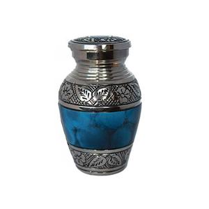 Metal Aluminio MOP Diseño Acabado Decorativo Engraved Bends Urna de cremación Cenizas humanas Urna Fabricante de alta calidad - Product Image 2