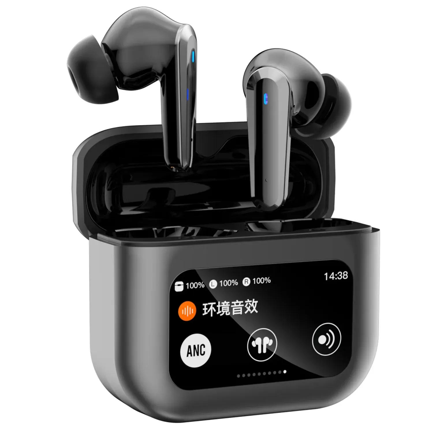 Bestverkopende Producten In Alibaba Q30 Buds 2 Pro Anc Enc Dual Noise Reductie Airbuds Lcd Touchscreen Draadloze Bluetooth Oortelefoon