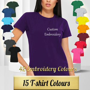 Camiseta unisex de algodón de alta calidad, personalizada, manga corta, impresa digitalmente, informal de verano, de talla grande, con logotipo, bordado sólido para hombres - Product Image 4