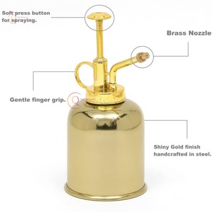 กระป๋องน้ำชุบสังกะสีสำหรับสวนทำจากโลหะสำหรับปลูกต้นไม้กระป๋องเคลือบเงาสีทองสำหรับสวนและบ้าน - Product Image 2