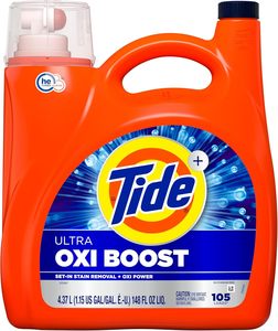 Détergent à lessive liquide Tide Ultra Oxi Boost, 148 fl oz, 105 brassées, détachant avancé, détergent à lessive liquide avec - Product Image 2