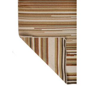 Indusbar Ivory Flat Weaves <b>Wool</b> Handmade Rugs Striped/Abstract Rectangle Hallway for Teen High for Living Bedroom-ADWL-13092 - Product Image 5