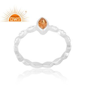 แหวนพลอยซิทรีนธรรมชาติทำจากเงินสเตอร์ลิง925ดีไซน์ล่าสุดเครื่องประดับออกแบบได้ตามต้องการของขวัญสำหรับผู้หญิงสำหรับผู้หญิง - Product Image 1