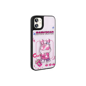 Funda de Silicona Luminosa Rosa con Figura Icónica en Relieve Brillante, Cubierta Antigolpes para iPhone 11, 7 Plus y 14 Plus - Product Image 5