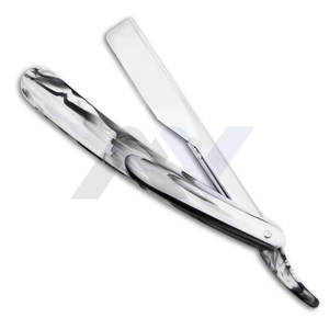 Maquinilla de afeitar de peluquero de borde recto de mármol profesional-Calidad de salón Corte Garganta Shavette Precision Men's Shaving Grooming - Product Image 1