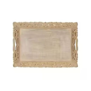 Bandeja para servir postres Bandeja para servir de aluminio con asas de diseño de mariposa de hierro Bandeja para servir alimentos de forma ovalada al mejor precio - Product Image 4