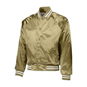 Chaqueta Bomber de Poliéster, Sólida, con Cierre Completo, Estilo Urbano, Informal, Tejida, Transpirable, Impermeable, Satinada, Lisa, Teñida, de Otoño, de Alta Calidad - Product Image 6