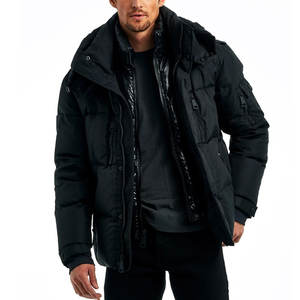 New Style Hot Selling Mens Puffer Jacket Light <b>Weight</b> Winter Warm <b>Stand</b> Collar Canvas Fabric Solid Color Waterproof & Windproof - Product Image 5