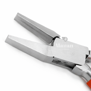 MANAN INSTRUMENTS Pince à bijoux à bec plat de haute qualité 5 pouces (127 mm) en acier inoxydable à mâchoires lisses, poignée en PVC, taille personnalisable - Product Image 4