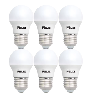 Bombilla LED Residencial de Cristal A70, Forma Redonda, 15W, Luz Cálida/Amarilla 3000K, Base Grande E27, Paquete de 6, Don Feliz - Product Image 1