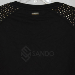 สเวตเชิ้ตมีรูระบายอากาศสำหรับผู้หญิงเสื้อสเวตเชิ้ตประดับพลอยเทียมขนาดใหญ่พิมพ์โลโก้ได้ตามต้องการ - Product Image 6
