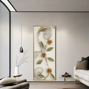 Décoration murale en métal multi-feuilles florales faite à la main de style médiéval pour salon, bureau – Élégante, raffinée et écologique - Product Image 5