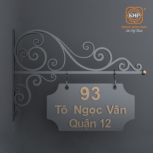 Numéro de maison en fer forgé KHP, fait à la main, accroche-regard, durable, style artisanal, décoration murale pour l'extérieur, villa, appartement, hôtel - Product Image 3