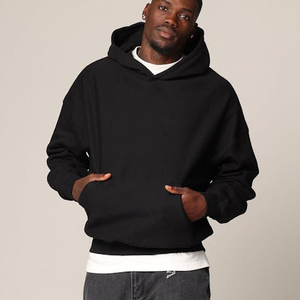 custom <b>men's</b> hoodies 100% cotton heavyweight boxy fit hoodie streetwear oversized drop shoulder hoodies <b>for</b> <b>man</b> - Product Image 4
