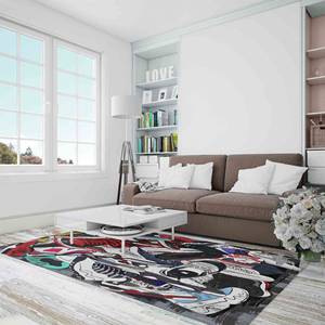 Tapis imprimé motif baskets - Moderne, Graffiti, Personnalisé, Décoration de luxe, Tapis en chenille - Product Image 5