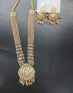 Stylish <b>Long</b> Shadow Gold-Plated Zinc Alloy Chandelier <b>Earrings</b> Ethnic Bell Shape with Zircon for a Glamorous Look - Product Image 3